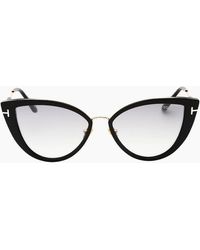 Tom Ford - Anjelica-02 Smoke Mirror Lens Shiny Sunglasses - Lyst