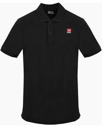 DIESEL - Small Patch Logo Caviar Polo Shirt - Lyst