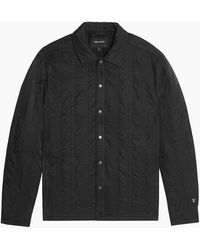 Lyle & Scott - Geometric Patterned Snap Button Embroidered Lion Crest Overshirt - Lyst