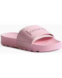 HUNTER - Core Embossed Slider Sandals - Lyst