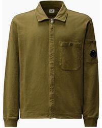 C.P. Company - Light Fleece Polo Zip Lens Sweatshirt - Lyst