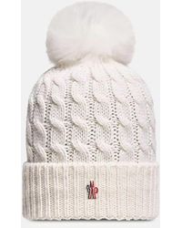 Moncler - Cable Knit Bobble Hat - Lyst