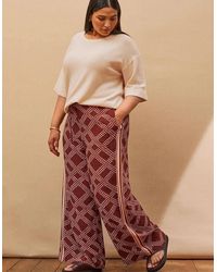 Live Unlimited London - Geo Print Wide Leg Trouser - Lyst