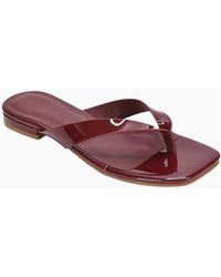 XY London - Ladies Rio Patent Thong Strap Square Flip Flops - Lyst