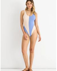 Gini London - Multi Contrast Panel Swimsuit - Lyst