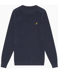 Lyle & Scott - Lyle & Scott Plain Branded Ribbed Mock Neck Night Jumper - Lyst