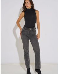 Gini London - Mid Rise Straight Leg Jeans - Lyst