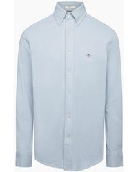 GANT - Pique Collared Neck Long Sleeve Regular Fit Shirt - Lyst