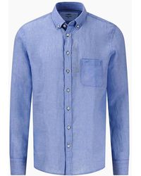 Fynch-Hatton - Fynch-Hatton Long Sleeved Linen Shirt Strong - Lyst