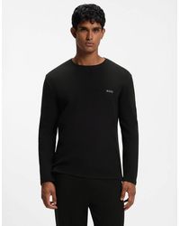 BOSS - Boss Waffle Ottoman Pyjama T-Shirt With Embroidered Logo - Lyst