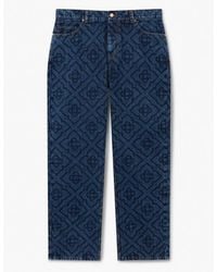 CASABLANCA - Laser Monogram Denim Jeans Dark - Lyst