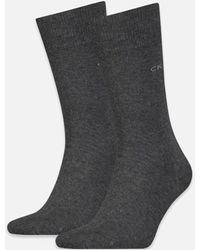 Calvin Klein - 2-Pack Premium Combed Cotton Socks, Dark Melange - Lyst