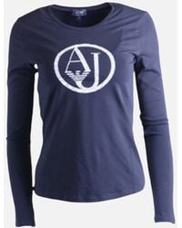 Armani - Jeans 7V5T04 T-Shirt Long Sleeve Crew Neck Stretch Casual Soft Tee - Lyst