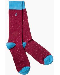 Swole Panda - Bamboo Socks Burgundy Spot - Lyst