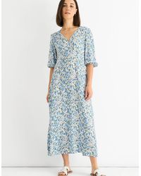 Gini London - Floral Print Viscose Midi Dress - Lyst