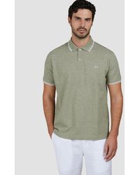 Paul & Shark - Jaspe Pique Cotton Polo With Striped Trims - Lyst