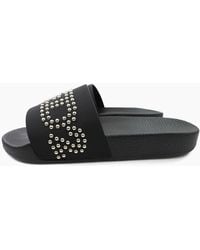 DSquared² - Dsq2 Stud Logo Leather Sliders - Lyst