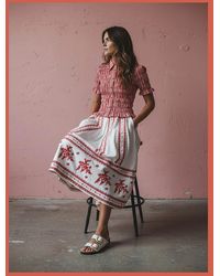 Nooki Design - Aimee Ditsy Embroidered Pleated Skirt - Lyst