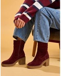 Hush Puppies - Flora Ruched Boot Mid Calf Boots Plum - Lyst