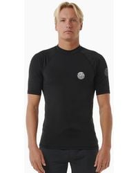 Rip Curl - Rip Curl Icons Brushed Short Sleeve Rash Vest - Lyst