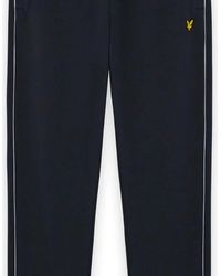 Lyle & Scott - Lyle & Scott Piped Straight Leg Track Bottoms Dark - Lyst