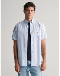 GANT - Regular Fit Short Sleeve Oxford Shirt - Lyst