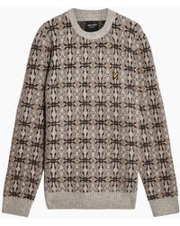 Lyle & Scott - Lyle & Scott Brushed Intarsia Crew Neck Jumper - Lyst