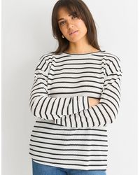 Gini London - Mono Stripe Oversized Knit Jumper - Lyst