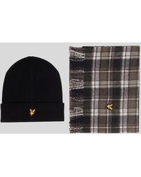 Lyle & Scott - Lambswool Blend Scarf And Beanie Set - Lyst