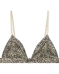 Calvin Klein - Signature Satin Unlined Triangle Bra, Animal Print - Lyst