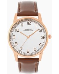 French Connection - Connection Rose Case Round Shape Strap Quartz Watch - Lyst