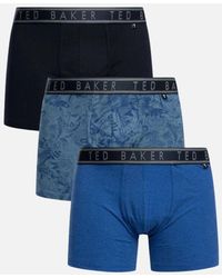 Ted Baker - 3-Pack Floral Print Boxer Briefs, Mazarine - Lyst