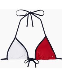 Tommy Hilfiger - Logo Flag Colours Triangle Bikini Top - Lyst