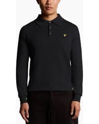Lyle & Scott - Lyle & Scott Cotton Merino Ls Knitted Polo Sweater Jet - Lyst