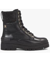 Tommy Hilfiger - Feminine Felt Lace Upie Boots - Lyst
