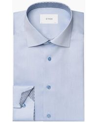 Eton - Contemporary Fit Signature Twill Geometric Effect Shirt 21 Light - Lyst