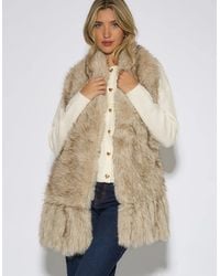 Gini London - Off Faux Fur Tassel Scarf - Lyst