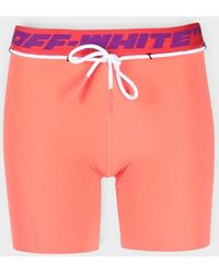 Off-White c/o Virgil Abloh - Logo Waistband Track Shorts Coral - Lyst