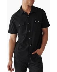 TRUE RELIGION - Shirts Short Sleeve Summer Cotton Triple Needle Knit Shirts - Lyst