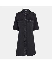 Noisy May - Short Sleeve Mini Denim Shirt Dress - Lyst