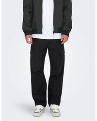 Only & Sons - Solid Patterned Straight Combat Pants - Lyst