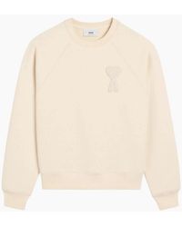 Ami Paris - Heart Patch Sweatshirt Cream - Lyst