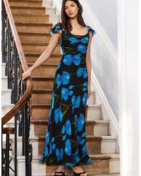 Ro&zo - Imola Floral Cowl-Neck Maxi Dress - Lyst