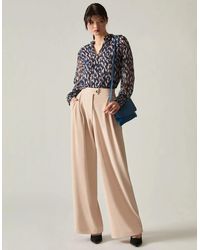 James Lakeland - Cream Wide Leg Suit Trousers - Lyst