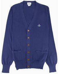 Vivienne Westwood - Orb Logo Knitted Cardigan Royal - Lyst