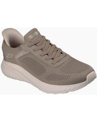 Skechers - Bobs Sport Squad Chaos Solid Step Textile Dark Taupe Standard Trainers - Lyst
