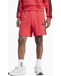 adidas - Essential 3 Stripes French Terry Shorts Summer Casual Beach Bermuda - Lyst
