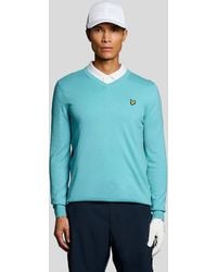 Lyle & Scott - Cotton Blend V-Neck Jumper - Lyst