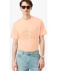 Lacoste - Printed Logo Cotton T-Shirt - Lyst