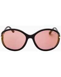 Tom Ford - Melody Shiny Dark Frame Rose Lens Sunglasses - Lyst